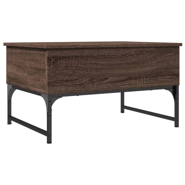 vidaXL sofabord 70x50x40 cm konstrueret træ og metal brunt eg