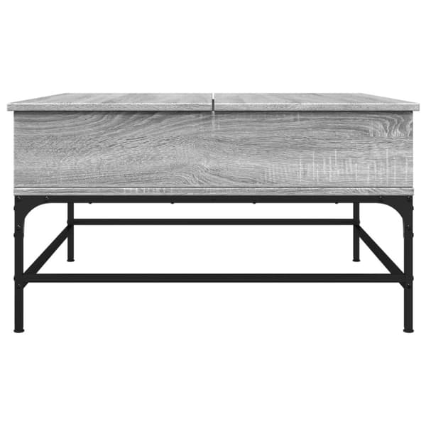 vidaXL Soffbord grå sonoma 80x80x45 cm konstruerat trä och metall