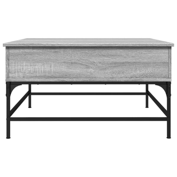 vidaXL Soffbord grå sonoma 80x80x45 cm konstruerat trä och metall