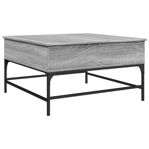 vidaXL Soffbord grå sonoma 80x80x45 cm konstruerat trä och metall