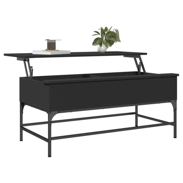 vidaXL Salongbord svart 100x50x45 cm konstruert tre og metall