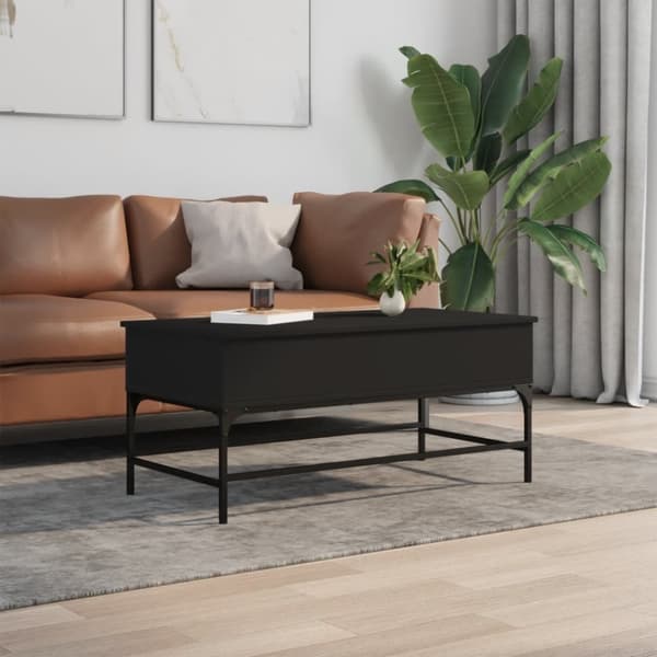 vidaXL Salongbord svart 100x50x45 cm konstruert tre og metall