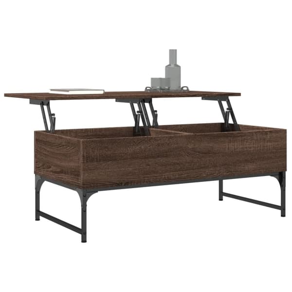 vidaXL sofabord 100x50x40 cm konstrueret træ og metal brunt eg