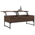 Miniatyrbillede 3 af 11: vidaXL sofabord 100x50x40 cm konstrueret træ og metal brunt eg