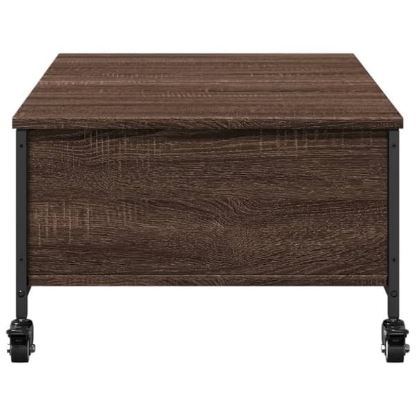 vidaXL Sohvapöytä pyörillä ruskea tammi 91x55x34 cm tekninen puu