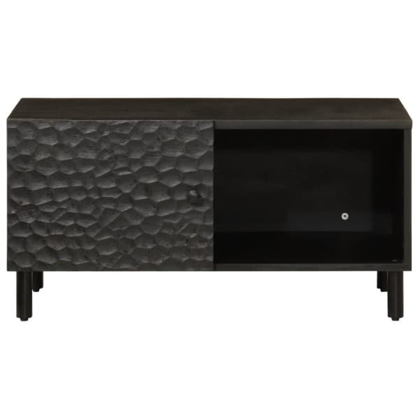 vidaXL Soffbord svart 80x50x40 cm massivt mangoträ