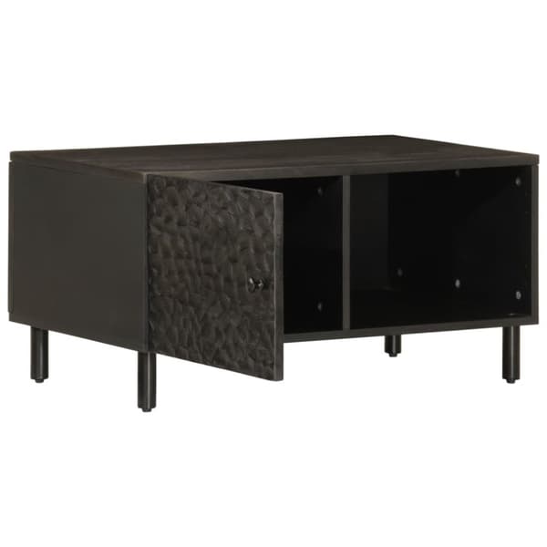 vidaXL Soffbord svart 80x50x40 cm massivt mangoträ