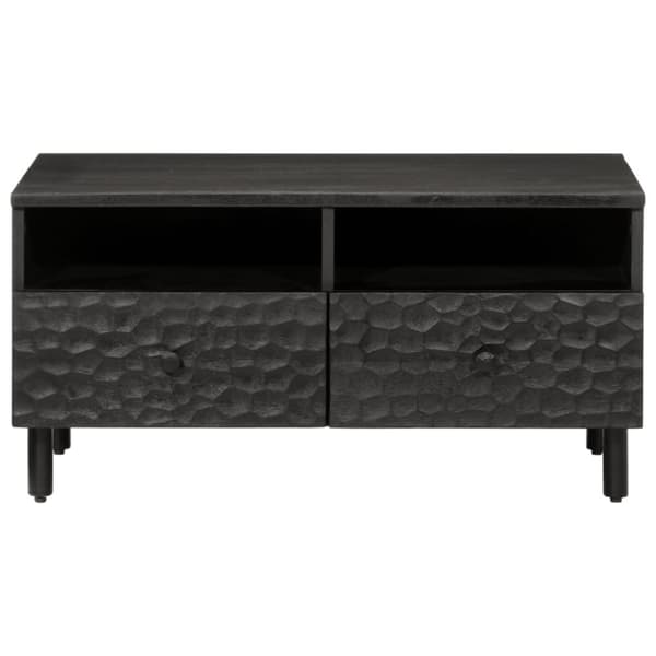 vidaXL sofabord 80x54x40 cm massivt mangotræ sort