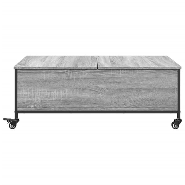 vidaXL sofabord med hjul 91x55x34 cm konstrueret træ grå sonoma-eg
