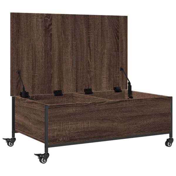 vidaXL Salongbord med hjul brun eik 91x55x34 cm konstruert tre