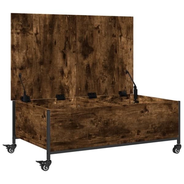 vidaXL Salongbord med hjul svart 91x55x34 cm konstruert tre