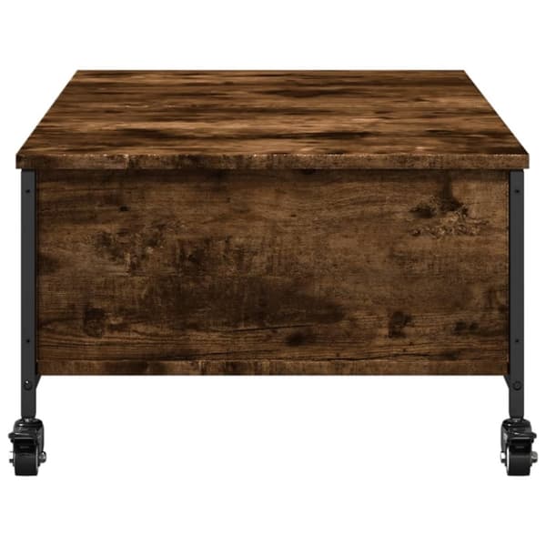 vidaXL Salongbord med hjul svart 91x55x34 cm konstruert tre