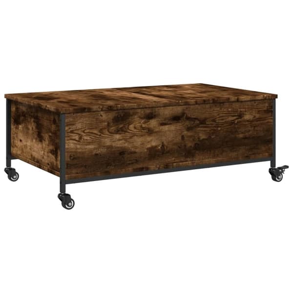 vidaXL Salongbord med hjul svart 91x55x34 cm konstruert tre