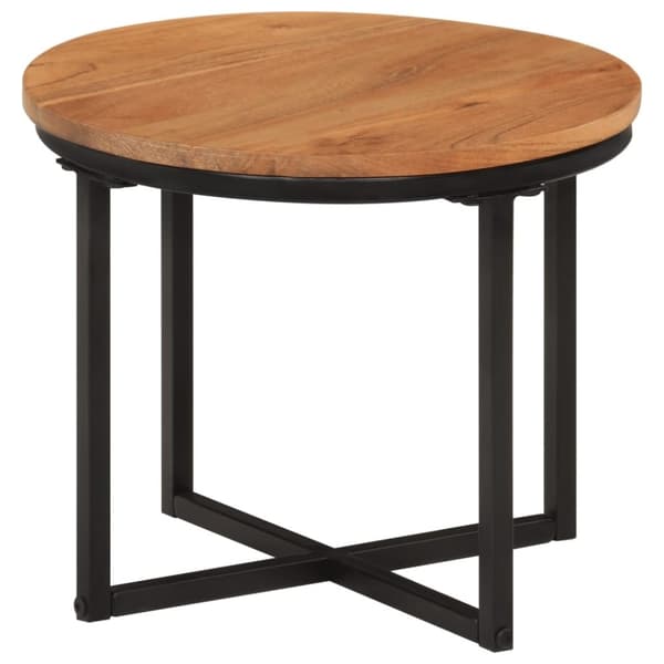 vidaXL Sohvapöytä 35x35x30 cm täysi akasiapuu ja rauta