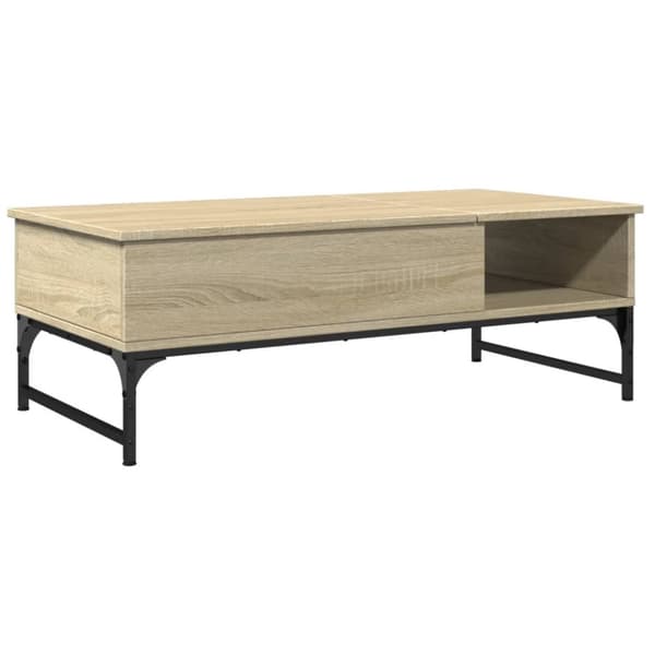 vidaXL Soffbord sonoma-ek 100x50x35 cm konstruerat trä och metall