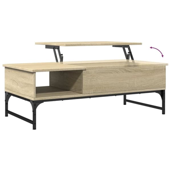 vidaXL Soffbord sonoma-ek 100x50x35 cm konstruerat trä och metall