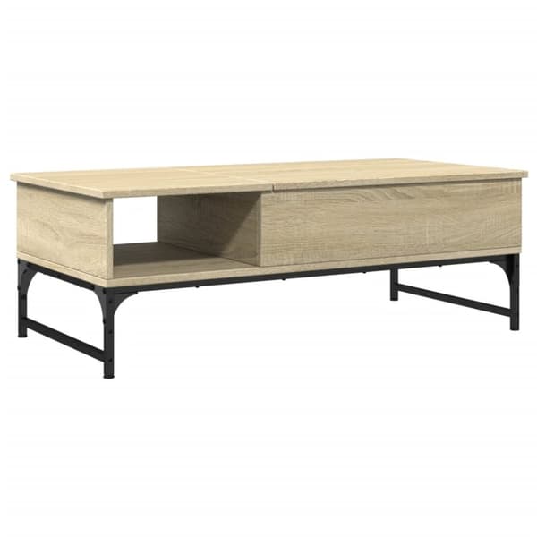 vidaXL sofabord 100x50x35 cm konstrueret træ og metal sonoma-eg