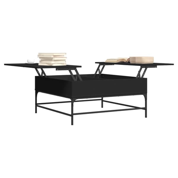 vidaXL Soffbord svart 95x95x45 cm konstruerat trä och metall