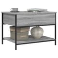 Miniatyrbillede 3 af 11: vidaXL sofabord 70x50x50 cm konstrueret træ og metal grå sonoma-eg