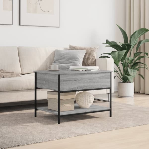 vidaXL Salongbord grå sonoma 70x50x50 cm konstruert tre og metall