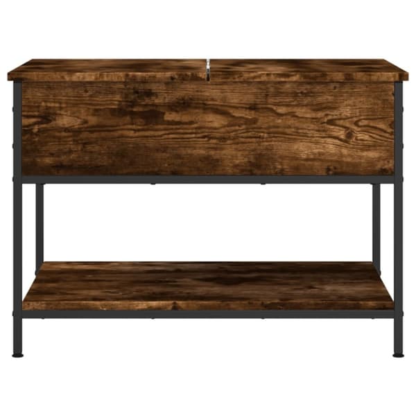 vidaXL sofabord 70x50x50 cm konstrueret træ og metal røget eg
