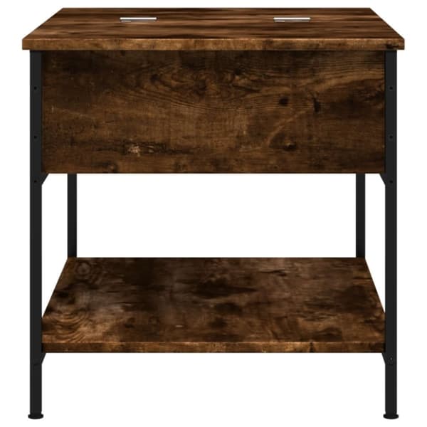 vidaXL sofabord 70x50x50 cm konstrueret træ og metal røget eg