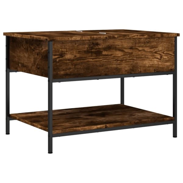 vidaXL sofabord 70x50x50 cm konstrueret træ og metal røget eg
