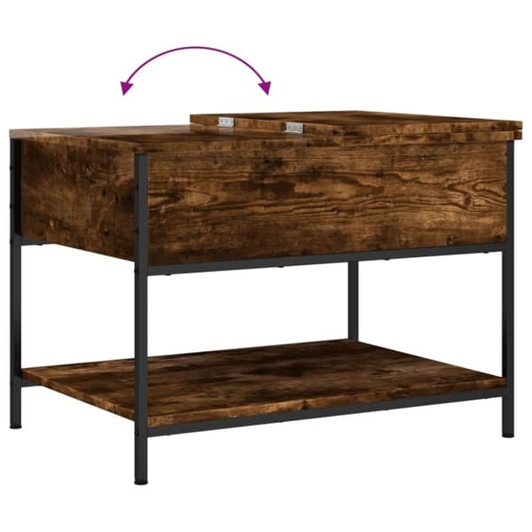 vidaXL sofabord 70x50x50 cm konstrueret træ og metal røget eg