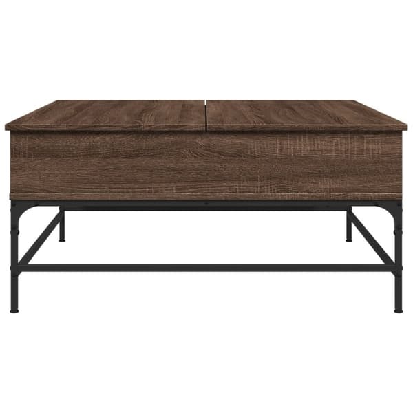 vidaXL Salongbord brun eik 95x95x45 cm konstruert tre og metall