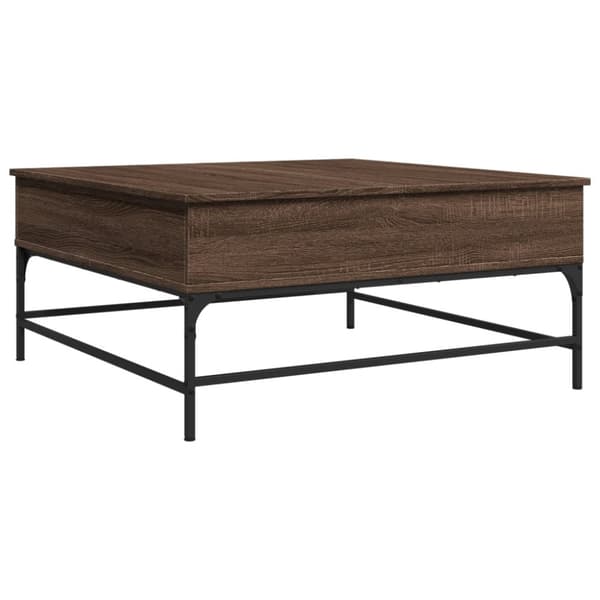 vidaXL Salongbord brun eik 95x95x45 cm konstruert tre og metall