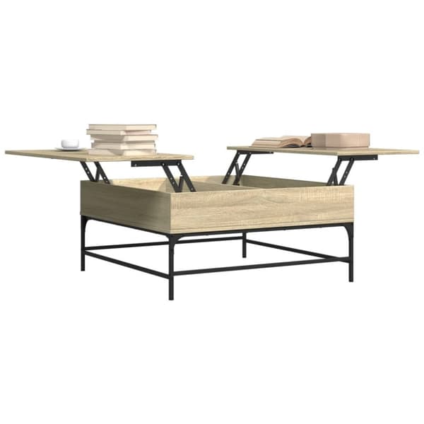 vidaXL Salongbord sonoma eik 95x95x45 cm konstruert tre og metall
