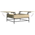 Miniatyrbilde 7 av 11: vidaXL Salongbord sonoma eik 95x95x45 cm konstruert tre og metall