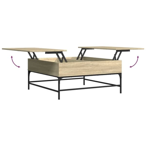 vidaXL Salongbord sonoma eik 95x95x45 cm konstruert tre og metall