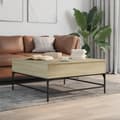 Miniatyrbilde 11 av 11: vidaXL Salongbord sonoma eik 95x95x45 cm konstruert tre og metall