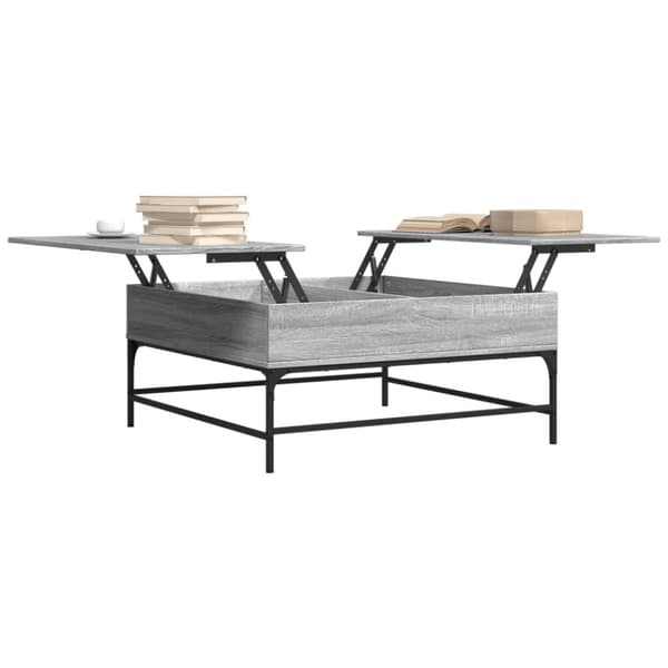 vidaXL Salongbord grå sonoma 95x95x45 cm konstruert tre og metall