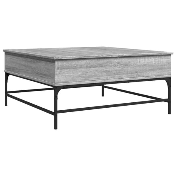 vidaXL Salongbord grå sonoma 95x95x45 cm konstruert tre og metall