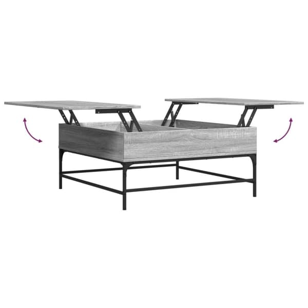vidaXL Salongbord grå sonoma 95x95x45 cm konstruert tre og metall
