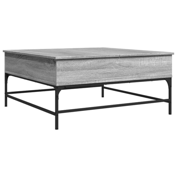 vidaXL Salongbord grå sonoma 95x95x45 cm konstruert tre og metall