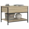 Miniatyrbillede 3 af 11: vidaXL sofabord 70x50x50 cm konstrueret træ og metal sonoma-eg