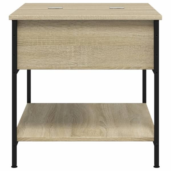 vidaXL sofabord 70x50x50 cm konstrueret træ og metal sonoma-eg