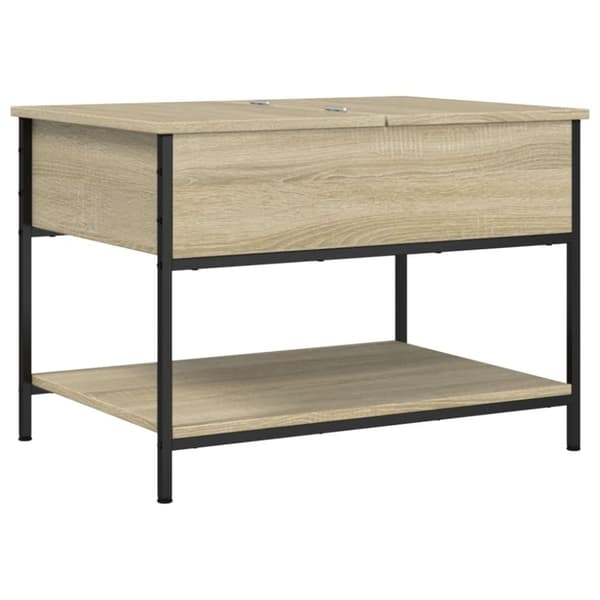 vidaXL sofabord 70x50x50 cm konstrueret træ og metal sonoma-eg