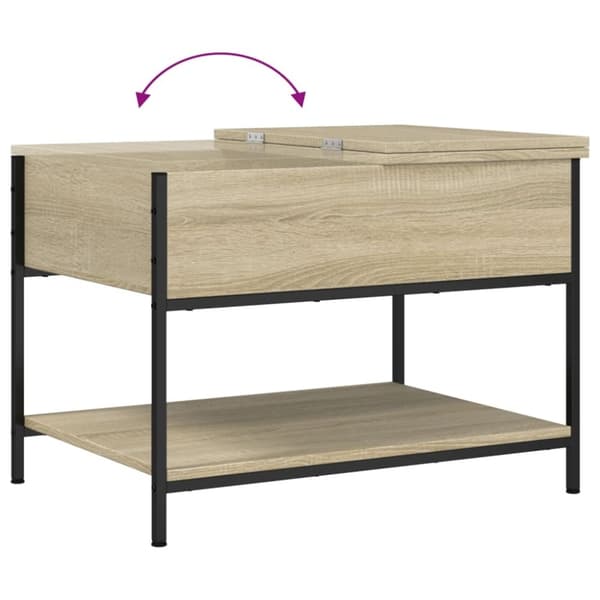 vidaXL sofabord 70x50x50 cm konstrueret træ og metal sonoma-eg