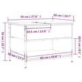 Miniatyrbillede 10 af 11: vidaXL sofabord 70x50x50 cm konstrueret træ og metal sonoma-eg