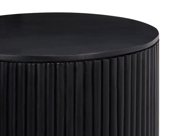 Sohvapöytä musta mangopuu 70 cm pyöreä säilytystila moderni tyyli