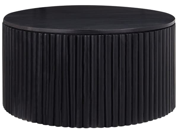 Sofabord Lyst tre MDF Gummitre ø 70 cm Med oppbevaring Klassisk Moderne design Stue