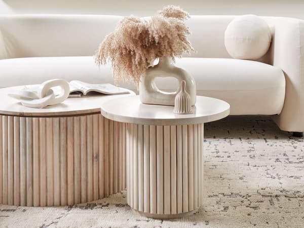 Soffbord Ljust trä Mango bordsskiva Naturlig finish Modern design Vardagsrum