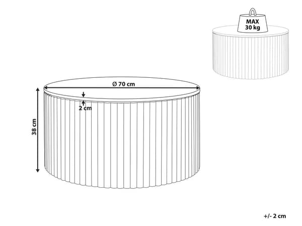 Soffbord Svart Mangoträ Underrede ⌀ 70 cm med Förvaring Klassisk Modern Design Vardagsrum