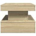 Miniatyrbillede 8 af 11: vidaXL sofabord med LED-lys 90x50x40 cm sonoma-eg