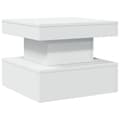 Miniatyrbild 3 av 11: vidaXL Soffbord med LED vit 50x50x40 cm