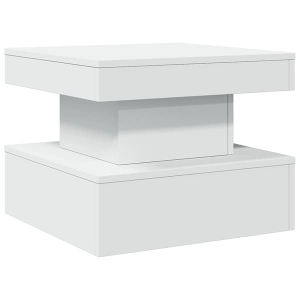 vidaXL Soffbord med LED vit 50x50x40 cm